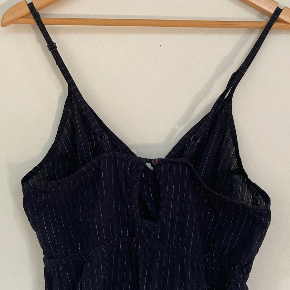 Emerson Fry Black Shimmer Midi Slip Dress Size M - Picture 4 of 5